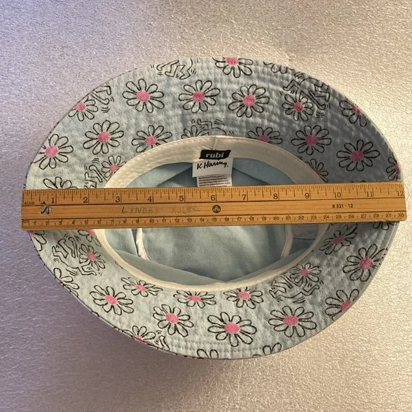 ⭐️HOST PICK!⭐️ NWOT - Keith Haring® Pop Art Blue Pink Daisy Packable Bucket Hat - Picture 10 of 14